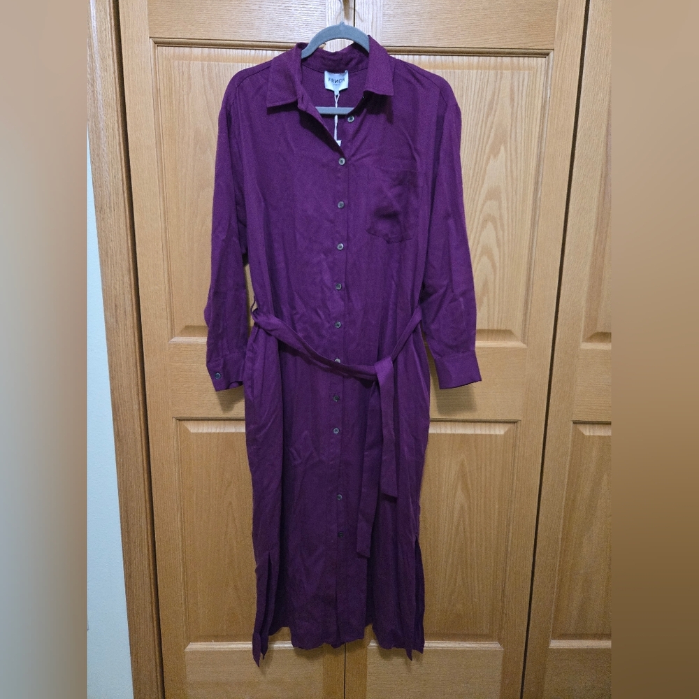 FRNCH Deep Purple Shirt Dress